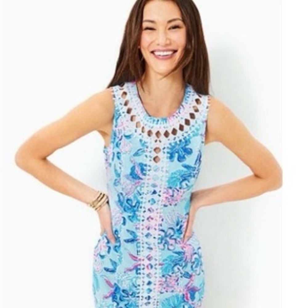 NWT Lilly Pulitzer Mila Shift Dress in Blue and Pink
